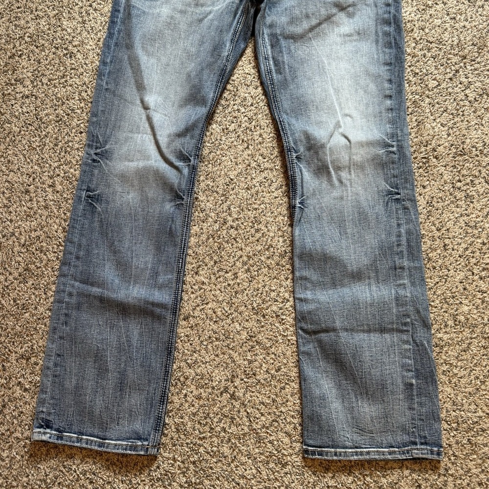 BKE Tyler Jeans Mens 33x36 Light Wash Blue Straight Leg Nice Fade Fit 32x35 Y2k - Picture 3 of 11